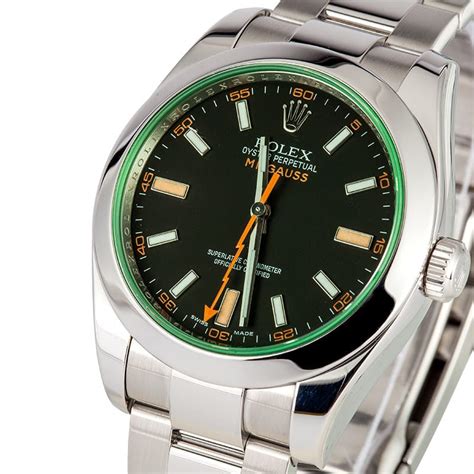 rolex milgauss green bezel|rolex milgauss price uk.